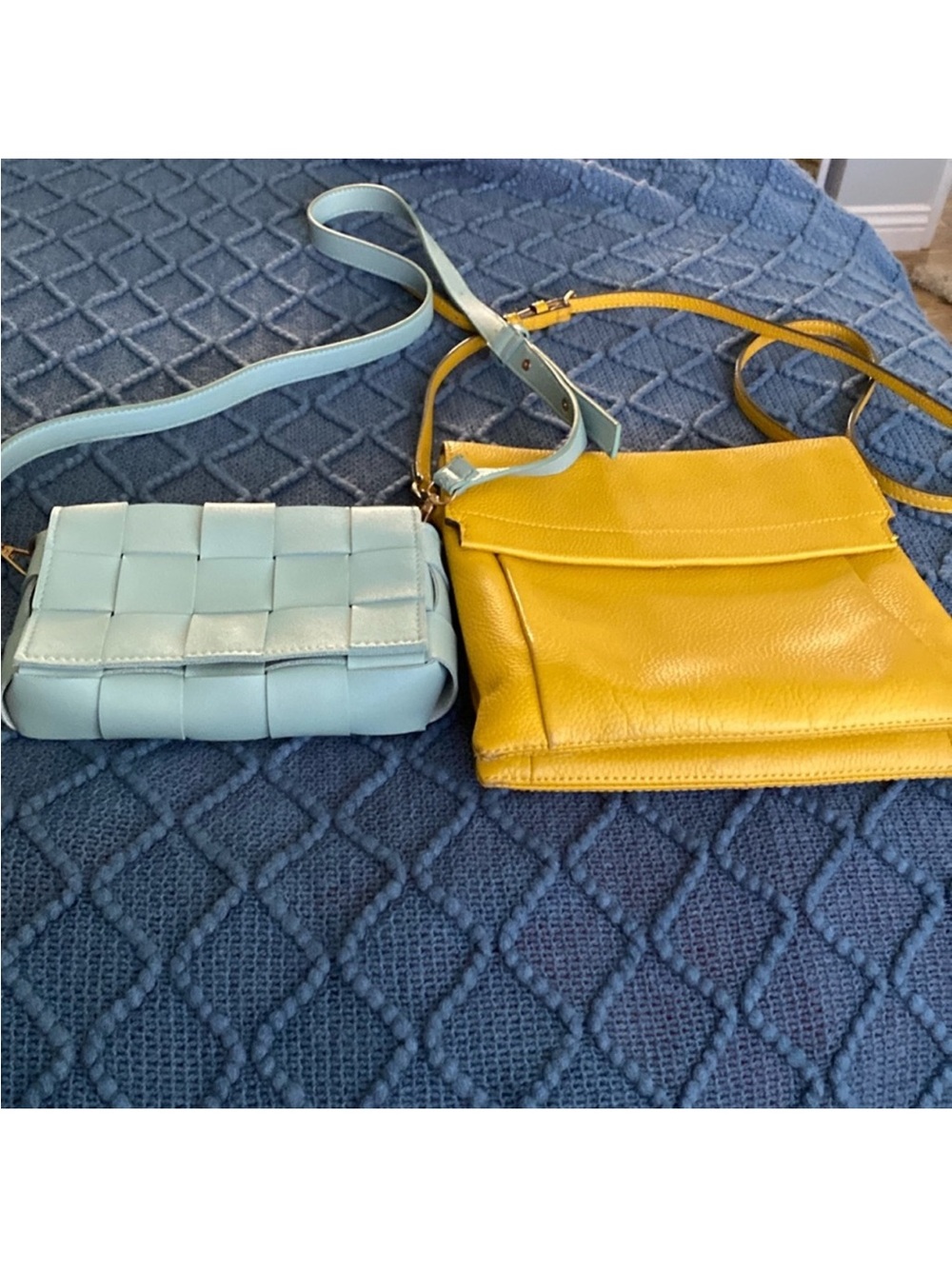 2 bags and a belt Vince Camuto yellow Leather Crossbody Bag Women, unbranded bag